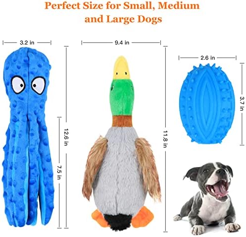 כלב חורק צעצועי תמנון עבור לועסי אגרסיבי ברווז כלב צעצוע עבור גור בקיעת שיניים אינטראקטיבי לחיות מחמד ללעוס