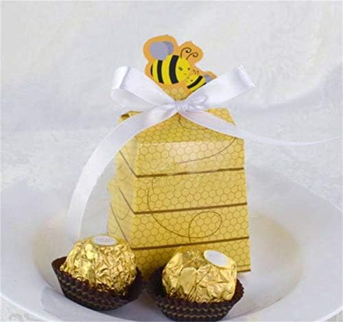 Jorcedi 50 PCS דבורים קופסאות ממתקים קופסאות מתנה קופסא לחתונה מסיבת יום הולדת טובה טובה לטובת מקלחת