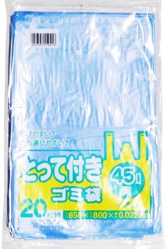 Nippon Sanipack Y41T שקיות אשפה, שקיות ניילון, עם ידית, 10.7 גל, כחול שקוף, סט של 20