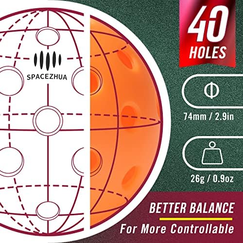 משוט חמוצים וכדורי חמוצים חיצוניים 10 חבילות כדורי חמוצים עם כדור רטריבר USAPA אישר 40 חורים כדור חמוצים