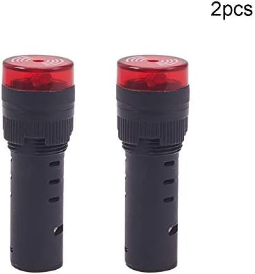 JUTAGOSS 2 PCS אדום 12V 16 ממ מנורת אות LED מפלסטיק, מנורת אות, לוח זמזם אורך LED LED AD16-16SM אורך