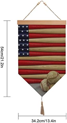 נודקיו בייסבול עטלף דגל אמריקאי כותנה פשתן תליית דגל קיר שלט קיר ציור תמונה לקישוט מרפסת גן ביתי