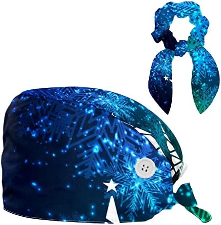 תקציר יפה כחול חג מולד שמח חגיגת כובעי בופנט מתכווננים כובעי עובדים עם שיער קשת משובש