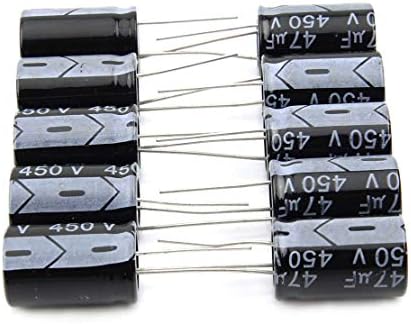 10 יחידות 450V 47UF קבלים אלקטרוליטיים 16X25 ממ 105C אלומיניום אלקטרוליזה
