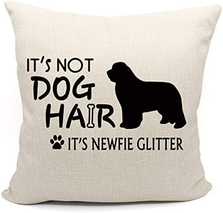 זה לא שיער כלב זה ניני ניני נצנצים לזרוק כרית, מתנות חובבי כלבים, מתנות כלבים ניופאונדלנד, כיסוי כרית