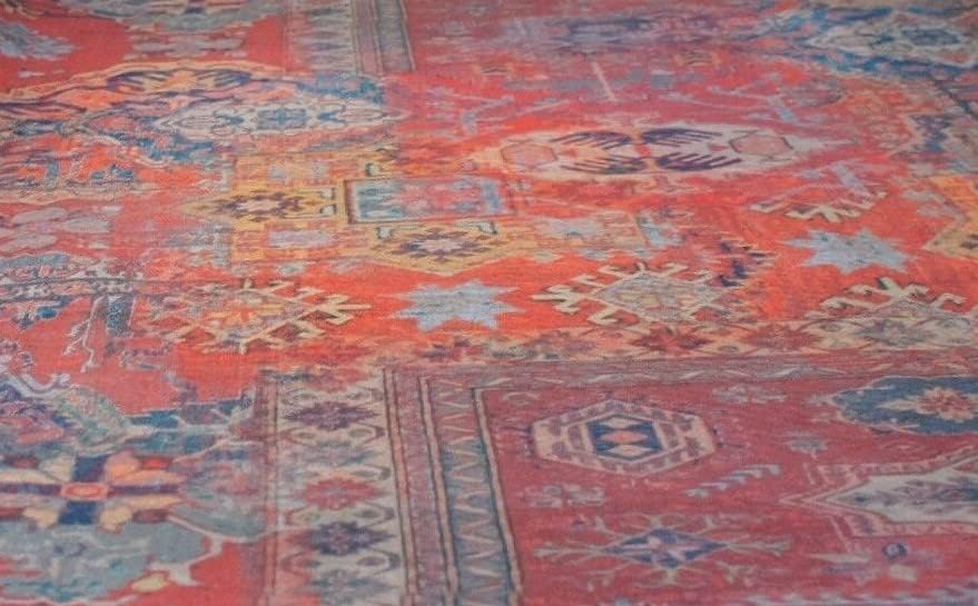 שטיח כותנה בד נמכר על ידי המטר אדום תפירת חומר על ידי חצר קילים דפוס בציר סגנון נהדר עבור ריפוד כריות אמנויות