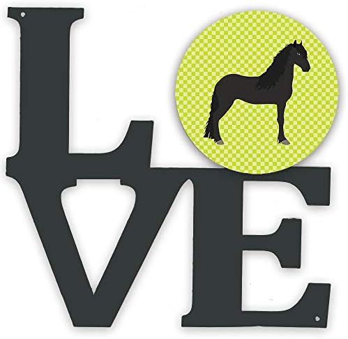 אוצרות קרוליין ב7741וולב פריזית סוס ירוק מתכת קיר יצירות אמנות אהבה,