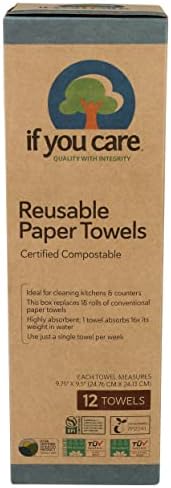 אם אכפת לך מגבות נייר רב פעמיות-יריעות 12 קראט- מטליות ניקוי טבעיות הניתנות לקומפוסטציה למטבח, אמבטיה, משטחי