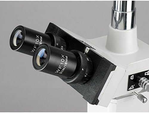 מיקרוסקופ מטלורגי טרינוקולרי אפיסקופי 300 טרה-בתים, עיניות פי 10 ו-20, הגדלה פי 40-800, תאורת הלוגן 20