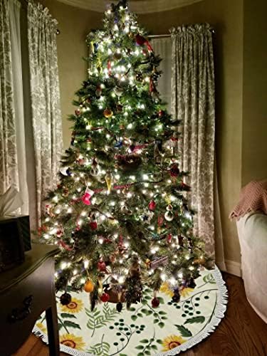 חצאיות עץ חג המולד של Xollar עלים ענפי חמניות גדולים בגודל 48 אינץ