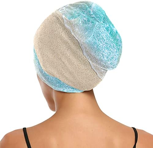 כובע עבודה של כובע שינה כפפות כפיות חוף ים כחול לנשים לעטוף לילה בגדי שיער
