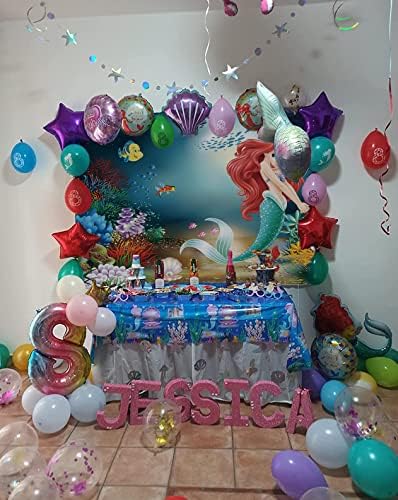 בת ים רקע ומפת שולחן עבור בת ים נסיכת מסיבת יום הולדת קישוטי בת ים מסיבת יום הולדת צילום רקע באנר