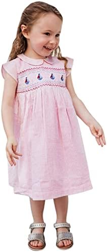 חצאית בנות קיץ שמלת שמלת נסיכה אירופית ואמריקאית דשית ילדה חמודה עם שרוולים בגדי ילדה פעוטות