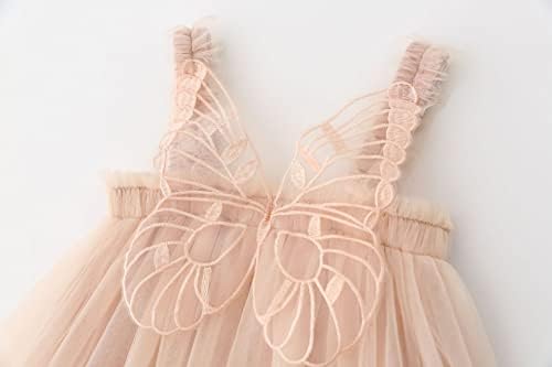 פעוטות בנות תינוקות ללא שרוולים שמלות כנפי פרפר 2023 שמלת טול פיות קיץ שמלת ריקודים לילדים נסיכת