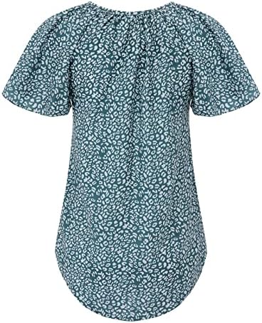צמרות לנשים אלגנטיות מזדמנות V צוואר חולצת טריקו שרוול קצר רופף כושר חולצה 2023 חולצות אופנה