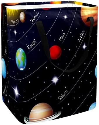 כוכבי לכת בחלל החיצון הדפסת גלקסי סל כביסה מתקפל, סלי כביסה עמידים למים 60 ליטר אחסון צעצועי כביסה לחדר שינה