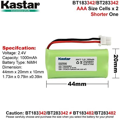 Kastar 5 חבילות החלפת סוללות ל- AT & T CL82351 CL82400 CL82401 CL82450 CL82451 CL82500 CL82501 CL82550 CL82551