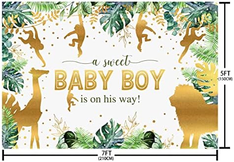 אייבין 7 על 5 רגל ג ' ונגל ספארי בעלי חיים תינוק מקלחת רקע ילד תינוק מקלחת מסיבת קישוטי תינוק ילד הוא בדרכו תינוק