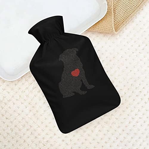 לב כלב לב בקבוק מים חמים גומי חמוד שקית מים חמים עם כיסוי להקלה על כאבים קומפרס חם טיפול בחום