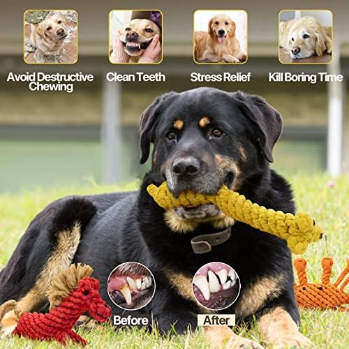 צעצועי חבל כלבים של Starnova לחבלים אגרסיביים 6 חבילה - צעצועים לקשיחים בקיעת שיניים לקבל