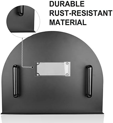דלת תנור פיצה קרפבטה דלת תנור נירוסטה דלת תנור עם ידית 25''x20 '' שחור מתאים ביותר לתנורים מסחריים