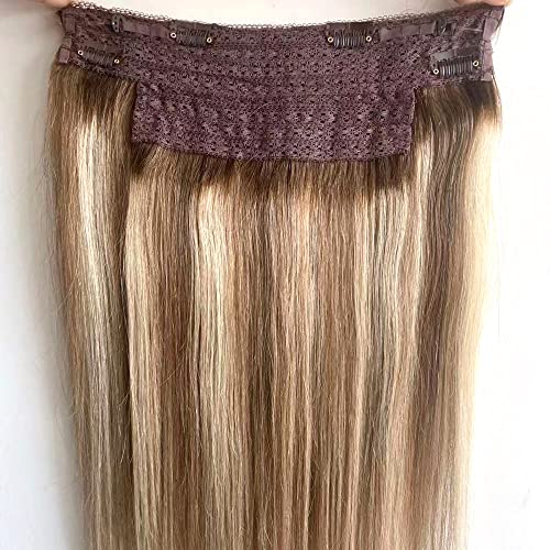 תוספות שיער חוט בלתי נראה שיער אנושי אמיתי, קליפ אומבר בתוספות שיער 14 אינץ '80 גרם בלונד ביילאג'