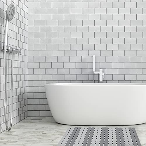מחצלת מקלחת של Bemiso מחצלת אמבטיה ללא החלקה עם כוסות יניקה וחורי ניקוז 27.5 x15.7 אינץ 'מחצלת אמבטיה לאמבטיה