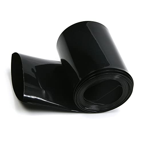 Bettomshin שחור PVC חום כיווץ צינורות 8.2 רגל אורך 2.17 אינץ 'שטוח לסוללה 18650 1 יחידות