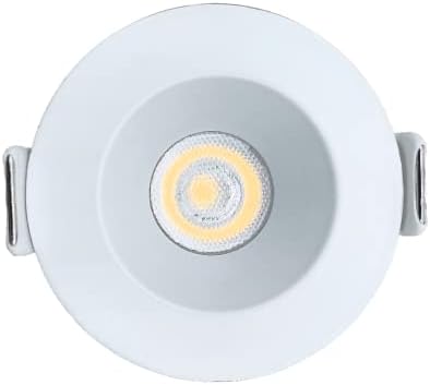 Perlglow 1 אינץ 'עגול לבן מנחה אור, LED, גופי תאורה שקועים LED, אורות תקרה, לעמעום 7W = 50W, 500 לומן, CRI