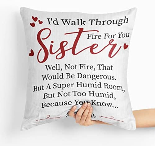 אחיות ציטוטים הייתי עוברת באש בשבילכם כיסויי כריות מתנה לעיצוב - כרית אחיות מצחיקה מכסה כיסוי כרית כרית לספה