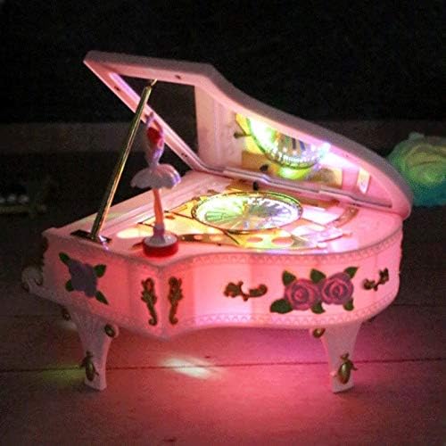 Tfiiexfl פסנתר ורוד קופסת מוסיקה LED LED LIGHT LIGLIS