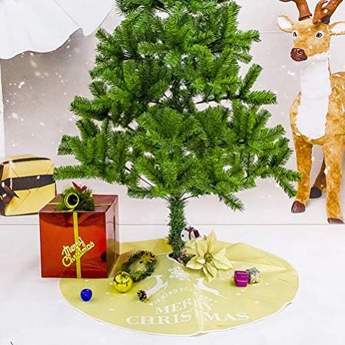 AMOSFUN שטיח חורף חצאית עץ חג המולד אייל חג שמח אייל מודפס סינר עץ חג המולד קישוטי בסיס עץ חג המולד