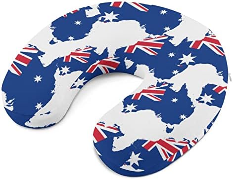 מפת דגל אוסטרלית מפת הנסיעות צוואר זיכרון כרית קצף טיסת ראש משענת ראש שינה תמיכה בראש למשרד לרכב מטוס
