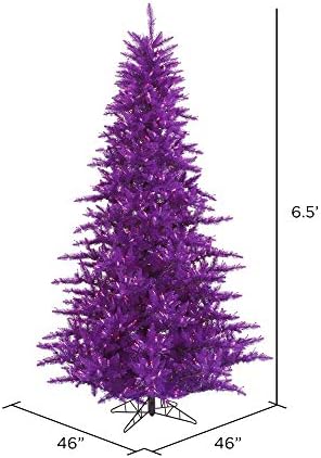 Vickerman 6.5 'עץ חג המולד מלאכותי של אשוח סגול, אורות LED סגולים דוראים - עץ חג המולד פו אשוח - עיצוב