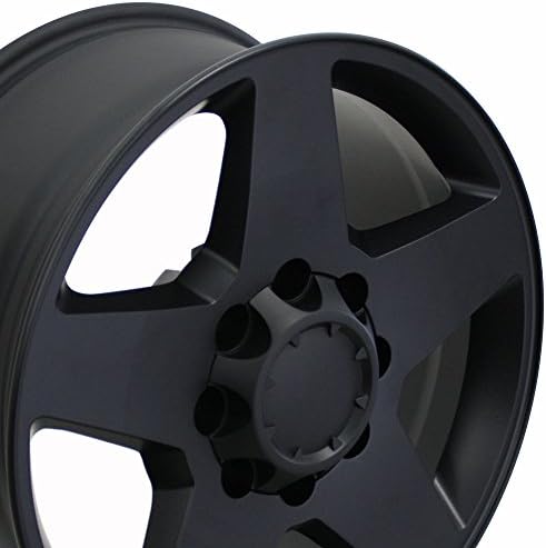 OE Wheels LLC 20 אינץ 'שפה מתאימה 8x165.1 גלגל סילברדו כבד CV91A 20x8.5 גלגל שחור הולנדר 5503