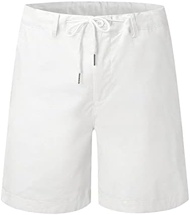 מכנסי פשתן כותנה של Ubst Mens Bermuda, 2022 קיץ חדש קלאסי קלאסי מתאים 9 מכנסיים קצרים מגרש חוף