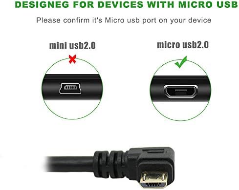 זווית ימנית usb מיקרו 90 מעלות זווית ימנית זווית ימנית כבל הרחבת טעינה אנדרואיד, מיקרו-B זכר ל- USB2.0 קו נתוני