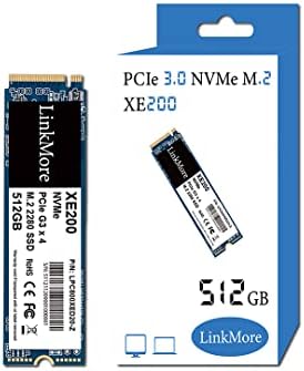 Linkmore XE200 512GB M.2 2280 PCIE GEN 3X4 NVME 1.3 SSD פנימי, כונן מצב מוצק, עד 2000MB/S עבור LATOP ו-