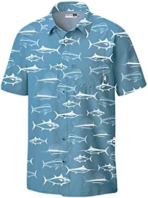 מומנטום ציוד נוחות ביצועים של גברים כפתור שרוול קצר למעלה חולצה יבשה מהירה 50+ חולצת דיג UPF