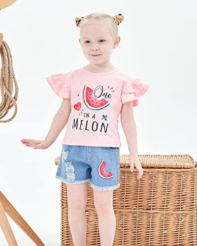 פעוט תינוק בנות בגדי קיץ תלבושות פרח הדפסת לפרוע 2 ט 3 ט 4 ט ילדה קטנה בגדי עבור 18 24 חודשים