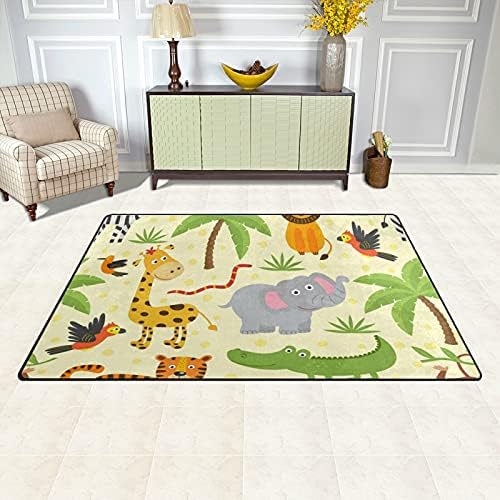חיות ג'ונגל מצחיקות שטיחים גדולים של שטיחי שטיחים משתלת שטיח פליימאט לילדים משחק חדר שינה בחדר סלון 60x39 אינץ