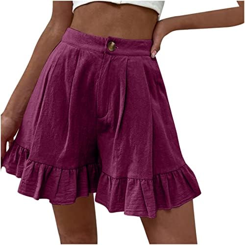 מכנסיים קצרים לנשים בנות זורמות קיץ פרוע לבוש מכנסי פשתן מותניים גבוהים מכנסיים אתלטים מכנסיים
