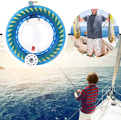 סליל דיג זבוב, גלגל סליל ABS רב -פונקציונלי לים דיג ידית תפיסת ידית עפיפון עפיפון עם קו 450 מ '