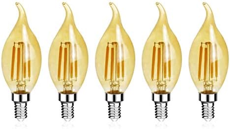 4 וואט 12 נורות מנורת לד נורת אדיסון 40 וואט שווה ערך, 2200 קראט צהוב חם 400 לומן ה12 בסיס ג35 נורות