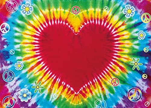 מגניב אהבה ושלום רקע 60 היפי צבעוני עניבה לצבוע לב פרח שלום לוגו רקע תינוק מקלחת מסיבת יום הולדת