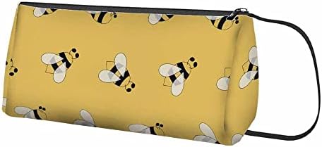 תיק קוסמטי קטן של ניקוקי לנשים, דבורת דבש מצוירת של בעלי חיים צהוב איפור איפור קטן שקית איפור לנסיעות