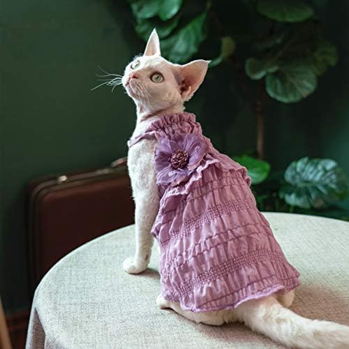 בגדי חתול חסרי שיער של אוצסטין, חצאית מתלה קיץ שמלה רומנטית אלגנטית, מתאימה לספינקס, קורניש רקס, דבון רקס,