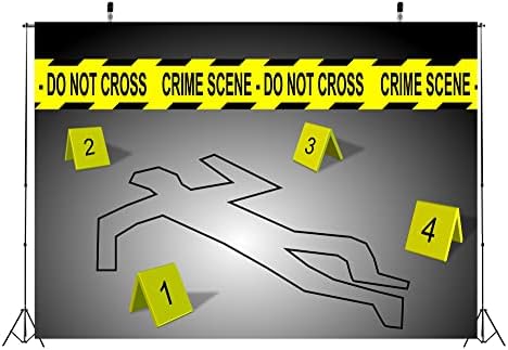 BELECO 20X10ft זירת פשע פשע תפאורה משטרת אזהרה קלטת גוף צללית ראיות סמני פשע רצח רצח מסתורין עיצוב מפלגת משחק משטרה