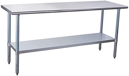 ZCBYBT שולחן נירוסטה שולחן NSF מתכת שולחן מטבח מסחרי עם חוט מתכוונן מתחת למדף ושולחן כף רגל להכנה ועבודה, 24X60