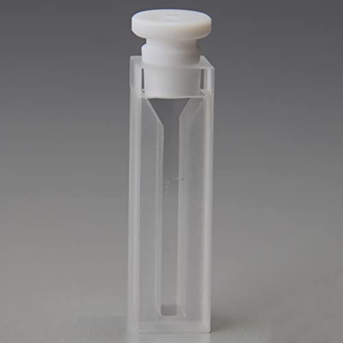 Adamas-beta 100 ממ 35 מל קובט זכוכית עם מיקרו-קובוט קיר לבן פקק לספקטרופוטומטר, 102.5 × 12.5 × 45